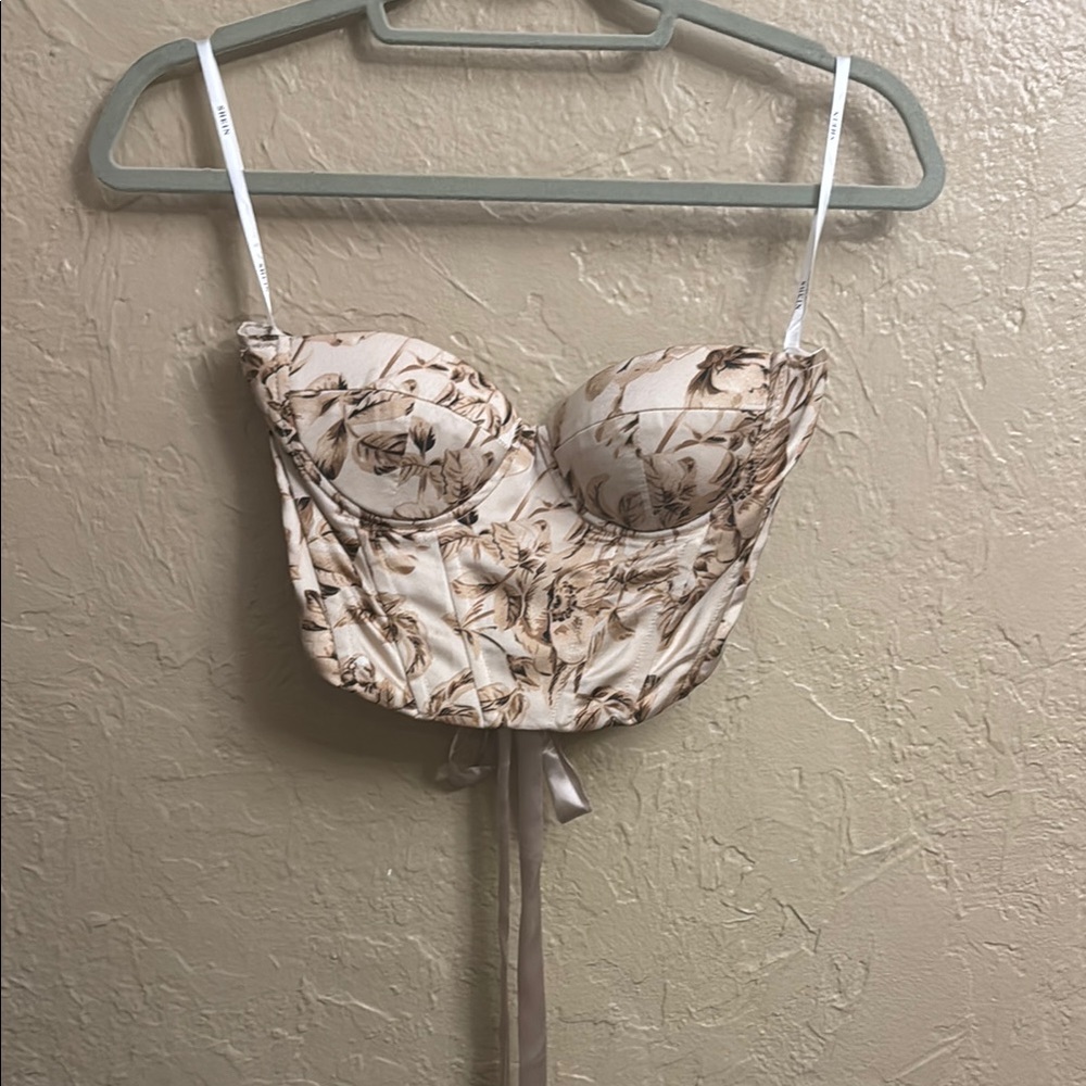 Floral Print Bustier Top